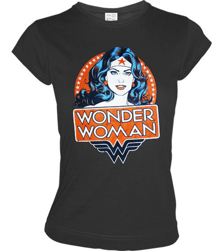 LOGOSH!RT Wonder Woman Retro Girl T-Shirt PORTRAIT