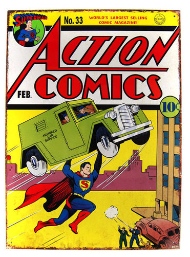 Superman Blechschild DIN A3 Action Comics