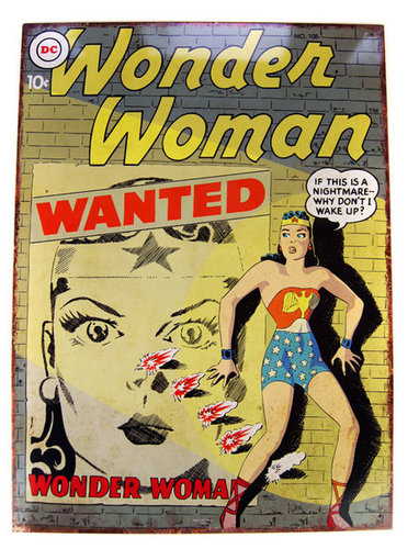 Wonder Woman Blechschild DIN A3 mit Comic Druck