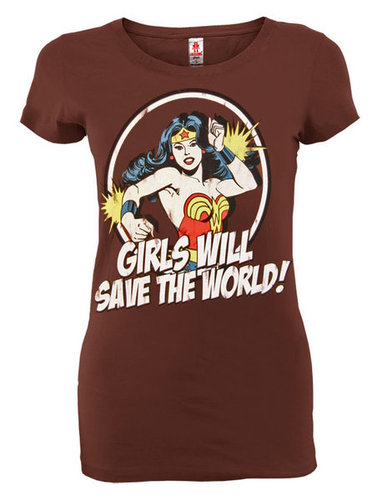 Wonder Woman Save The World Damen T-Shirt braun
