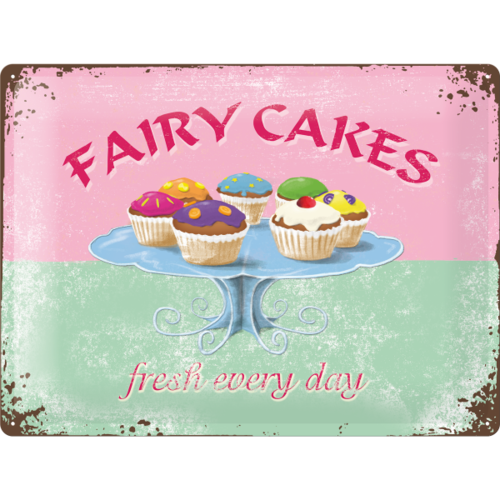 Fairy Cakes Fresh every Day Küchen Blechschild 30x40cm