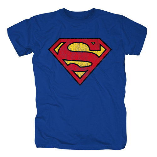 DC Comics SUPERMAN Herren T-Shirt LOGO DISTRESSED