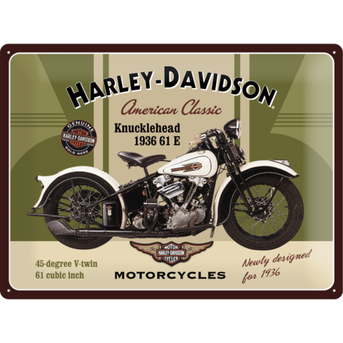 Original Harley Davidson KNUCKLEHEAD Blechschild 40x30 cm