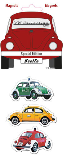 Retro VW Beetle Käfer Magnet Set 3 tlg. rot