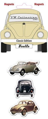 Retro VW Beetle Käfer Magnet Set 3 tlg. gelb