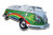 VW Bulli Wanduhr T1 Samba Bus Peace grün