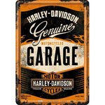 Harley Davidson Garage Blechpostkarte 10x14 cm