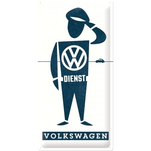 Retro Volkswagen VW Dienst Man Blechschild 25x50 cm