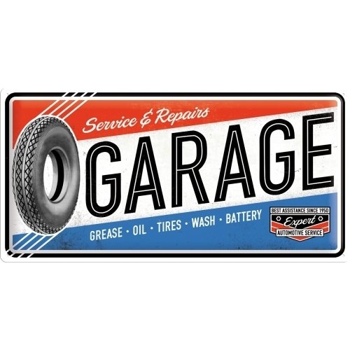 Retro Garage Service & Repair Blechschild 25x50 cm