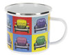 Retro VW Käfer Emaille Tasse Kaffeetasse Beetle Multicolor