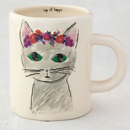 Florale Kaffeetasse Tasse Cup of Happy Katze