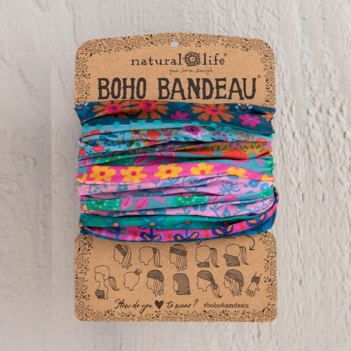 Stirn- und Haarband Boho Bandeau blue pink