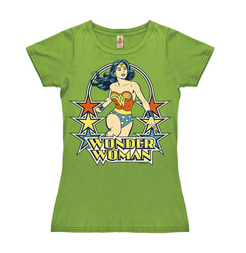 DC-Comics Wonder Woman Frauen T-Shirt Stars vintage green