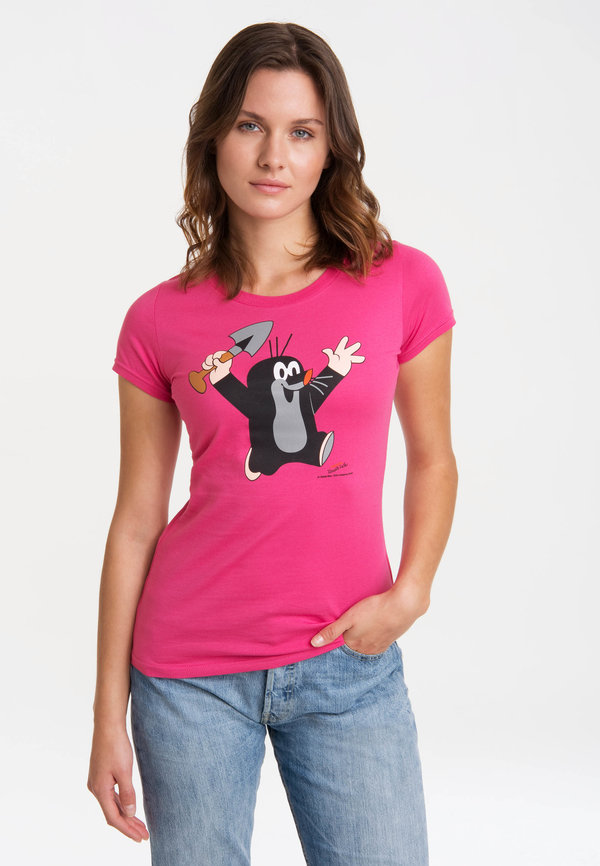 Frauen T-Shirt Pink Maulwurf Zeichentrickfigur