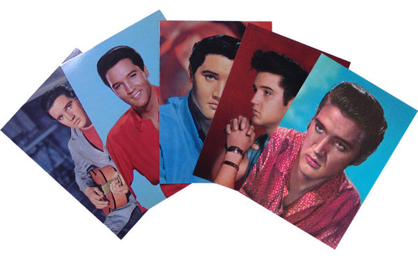 5 Retro 70er Jahre Elvis Postcards im Set2