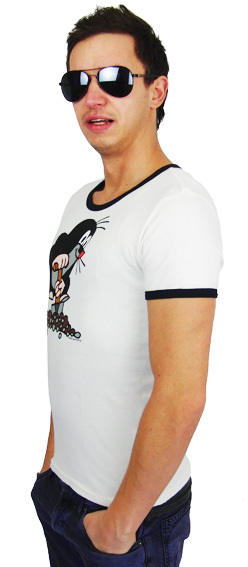 Logoshirt DER KLEINE MAULWURF Retro Kontrast T-Shirt Weiß