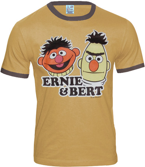 Logoshirt ERNIE & BERT Sesamstraße Retro T-Shirt KONTRAST