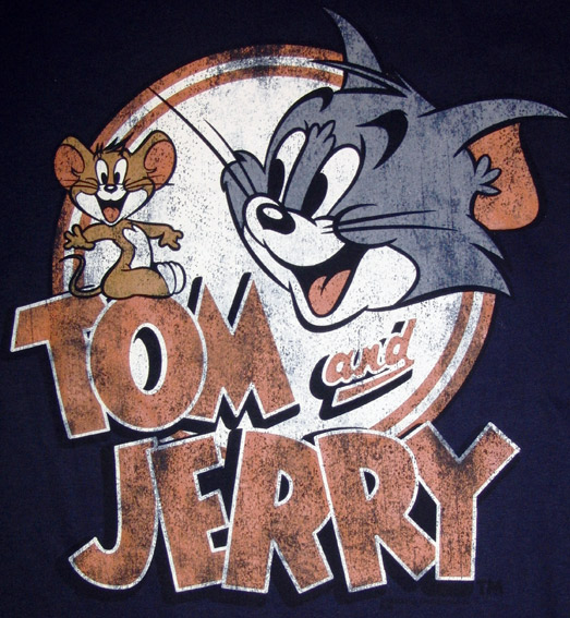 TOM AND JERRY Retro Comic Herren T-Shirt VINTAGE LOGO