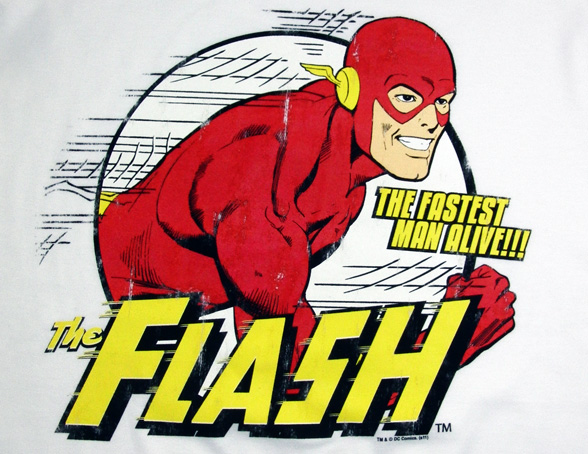 FLASH DC Comic Retro Herren T-Shirt FASTEST MAN ALIVE