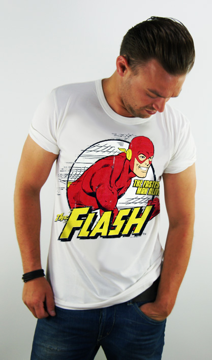FLASH DC Comic Retro Herren T-Shirt FASTEST MAN ALIVE