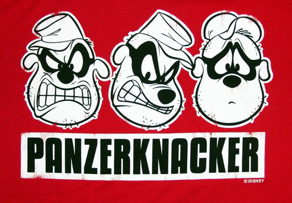 Disney Comic Retro Herren T-Shirt - PANZERKNACKER - ROT