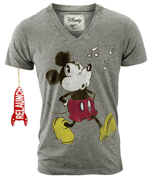 Relaunch Mickey Mouse Herren Männer V-Neck T Shirt