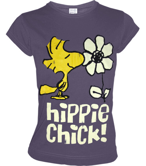 LOGOSH!RT Woodstock Retro Comic Girl Shirt HIPPIE CHICK