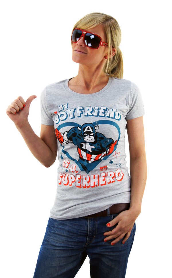 LOGOSH!RT Captain America Girl Shirt MY BOYFRIEND...