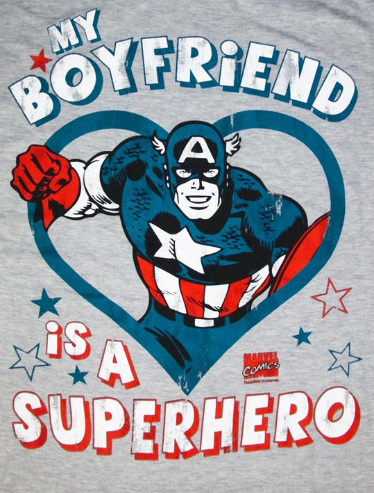 LOGOSH!RT Captain America Girl Shirt MY BOYFRIEND...