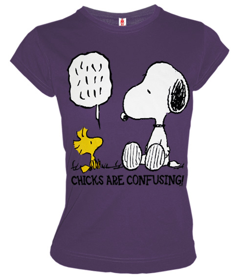 LOGOSHIRT Snoopy&Woodstock Girl T-Shirt CHICKS ARE...