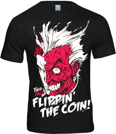 LOGOSH!RT Batman Herren T-Shirt TWO FACE FLIPPIN'