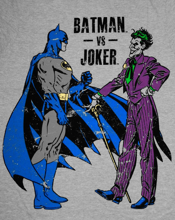 BATMAN Retro Comic Herren Shirt BATMAN VS JOKER