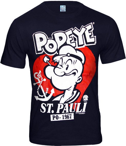 LOGOSHIRT Retro Comic Herren T-Shirt POPEYE ST. PAULI