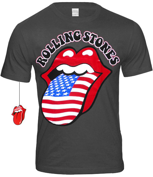 ROLLING STONES Rock Music Fan Herren T-Shirt US FLAG