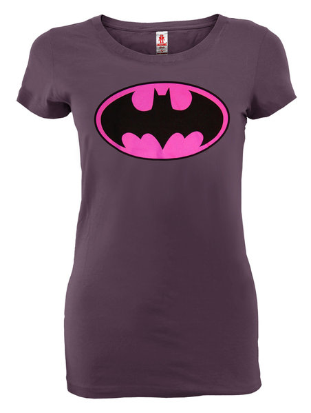 LOGOSHIRT Comic Damen T-Shirt BATMAN LOGO PINK