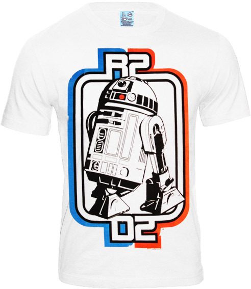 R2D2 Star Wars Logoshirt Herren T-Shirt Weiß