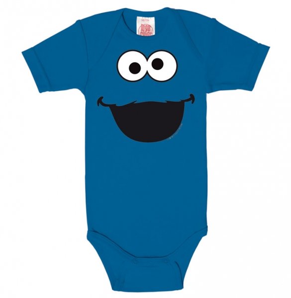 Krümelmonster Sesamstraße Babybody Logoshirt Face Blau
