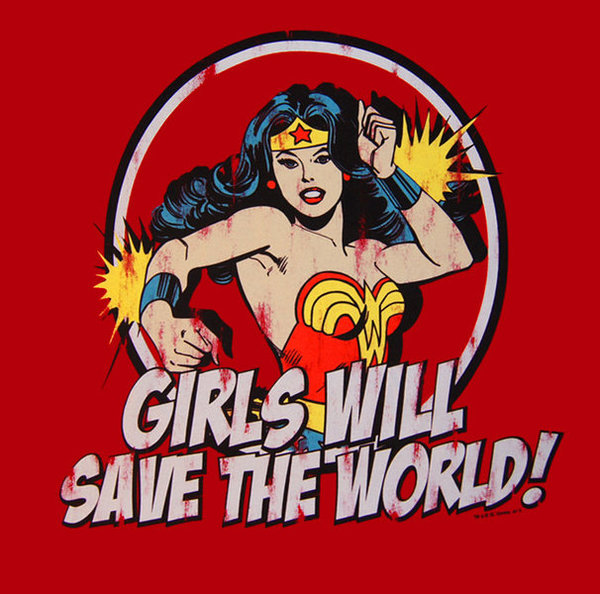 Wonder Woman Logoshirt Damen Rot