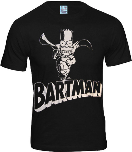 Logoshirt Herren Bartman T-Shirt Schwarz