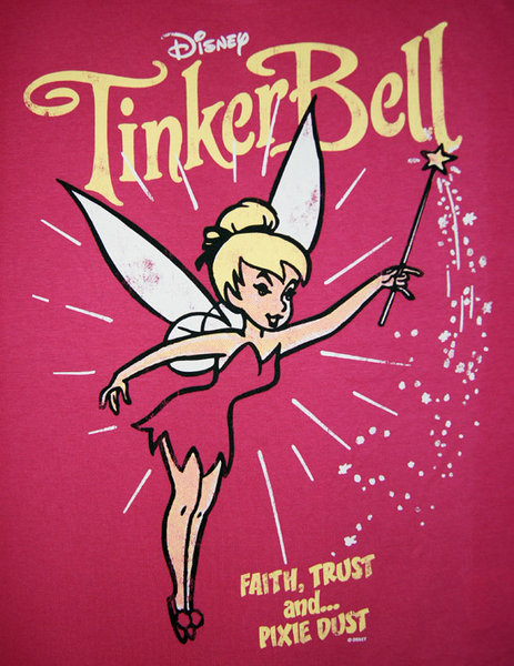 Tinkerbell Retro Damen T-Shirt Logoshirt Pink