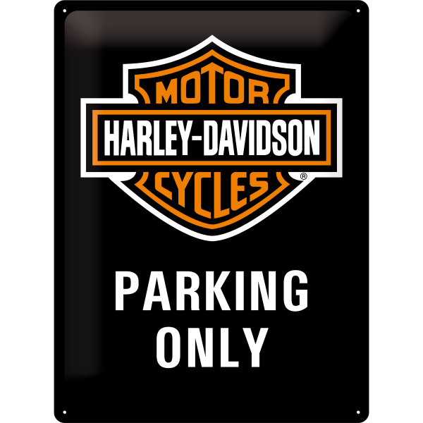 Harley-Davidson Blechschild schwarz Parking only 40x30 cm