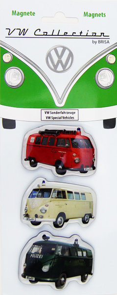Retro VW Bulli T1 T2 Bus Sonderfahrzeuge Magnet Set 3 tlg.