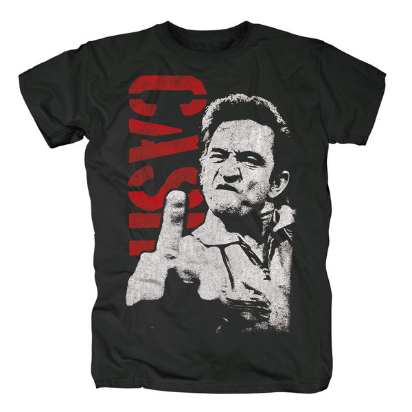 Original Johnny Cash Herren T-Shirt CLOSE UP schwarz
