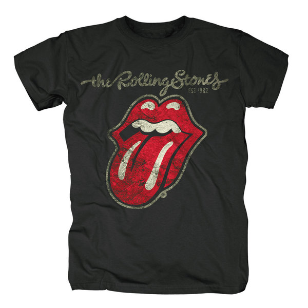 The Rolling Stones Retro Herren T Shirt PLASTERED TONGUE