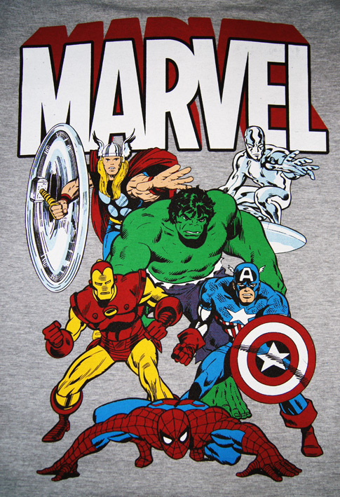 Marvel Avengers Retro Herren T Shirt grau Allstars