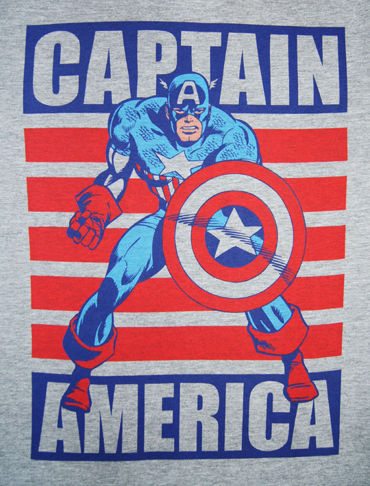 Marvel Comics Retro Herren T-Shirt CAPTAIN AMERICA FLAG