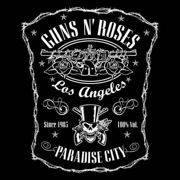 Guns N' Roses Herren Retro T-Shirt PARADISE CITY LABEL