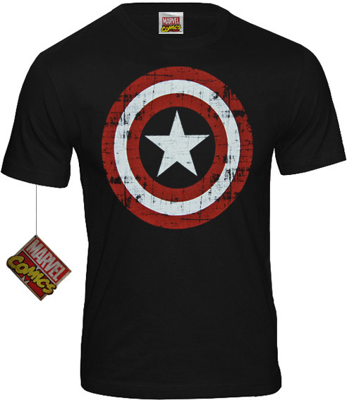 Marvel Comics Herren T-Shirt Captain America Shield Codi