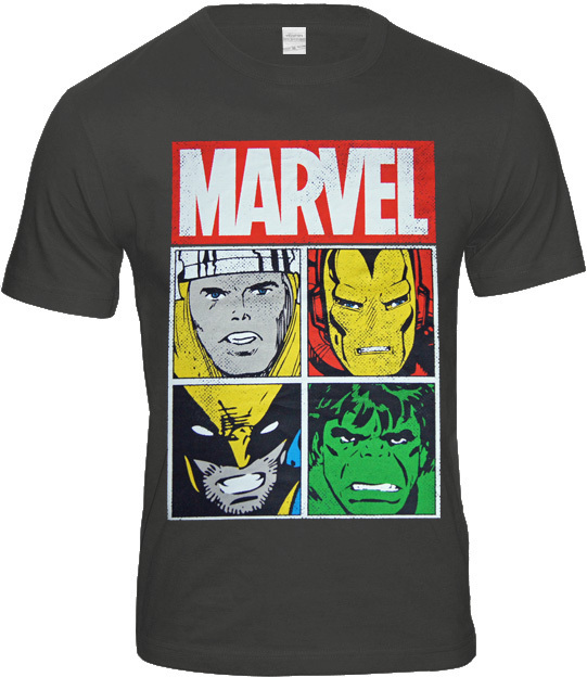 original Marvel Comics 4 CHARACTERS Retro Herren T-Shirt
