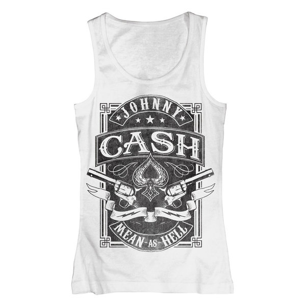 Retro JOHNNY CASH Girl T-Shirt Top MEAN AS HELL